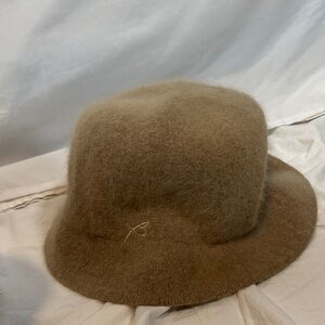 Fuzzy angora Brown Bucket Hat